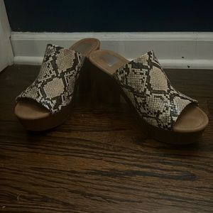 Snake skin platform heels